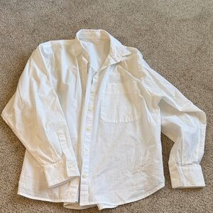 Oversized white button down shirt